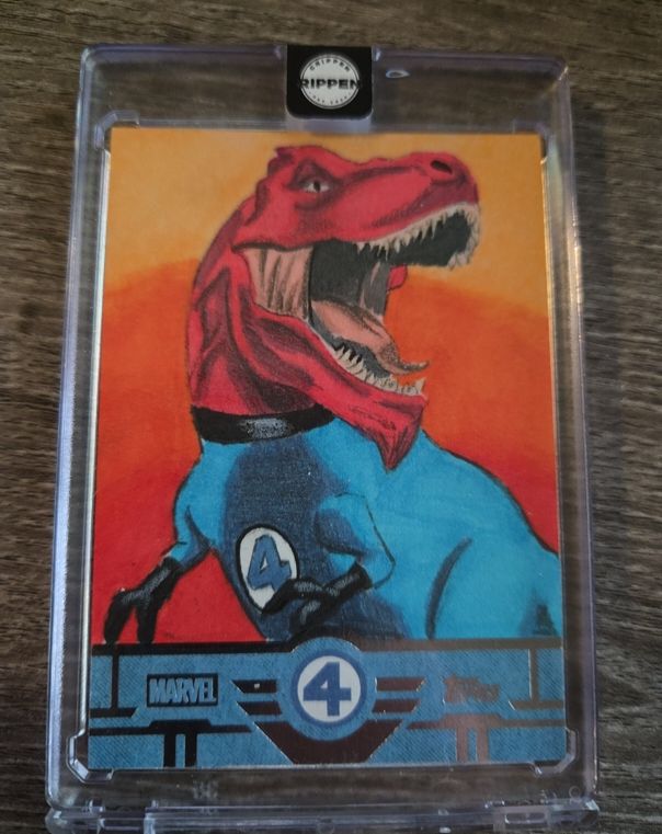 2026 Topps Finest Fantastic Four Sketch Card 1/1 Devil Dinosaur — front