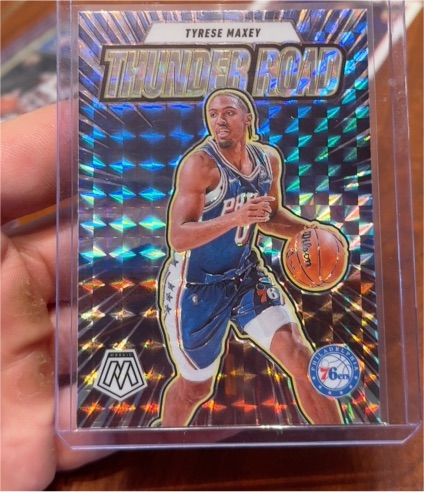 2024-25 Panini Mosaic #12 Tyrese Maxey Thunder Road — front