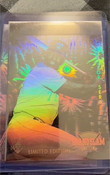 1991 Upper Deck Denny's Grand Slam Hologram #21 Ruben Sierra — front