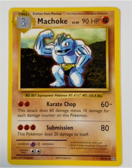 2016 Pokémon XY Evolutions #58 Machoke — front