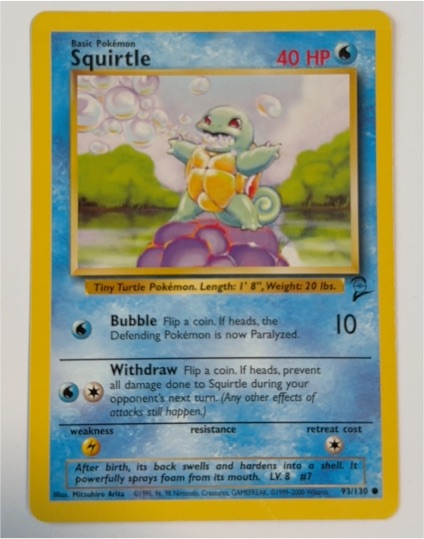 1999 Pokémon Base Set 2 #93 Squirtle — front