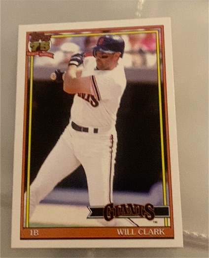 1991 Topps #T91-11 Will Clark — front