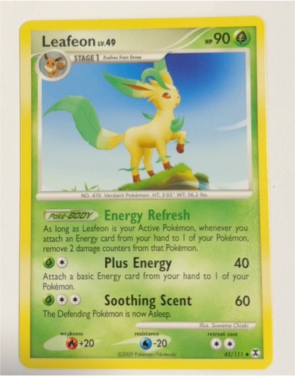 2009 Pokémon Platinum Rising Rivals #45 Leafeon — front