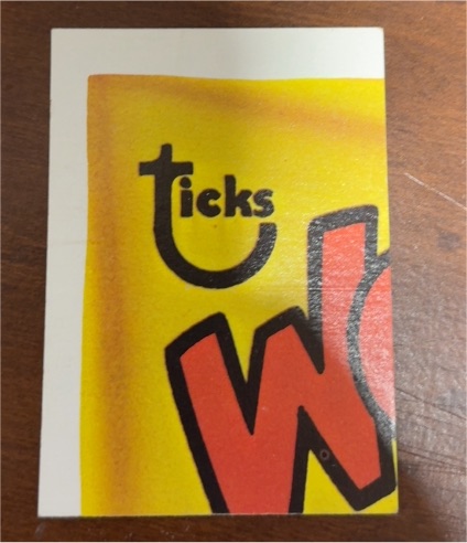 1974 Topps Wacky Packages 4th Series Ticks Puzzle Card — front