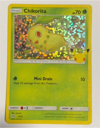 2021 Pokémon McDonald's 25th Anniversary #2 Chikorita — front