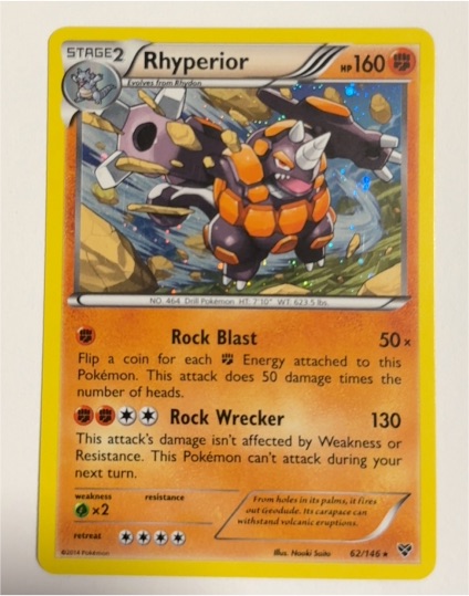 2014 Pokémon XY #62 Rhyperior — front