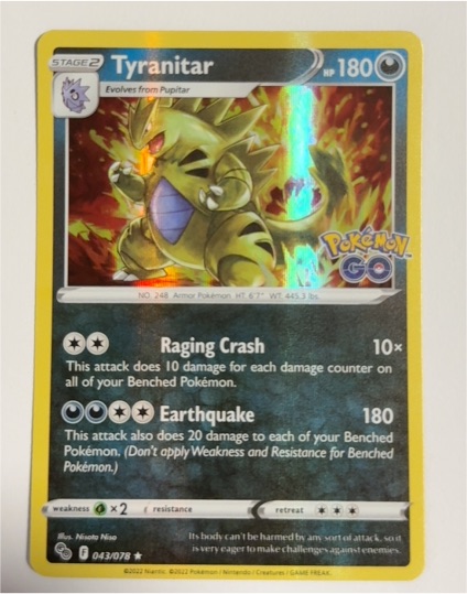 2022 Pokémon GO #043 Tyranitar — front