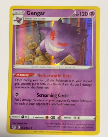 2022 Pokémon Sword & Shield Lost Origins #066 Gengar — front
