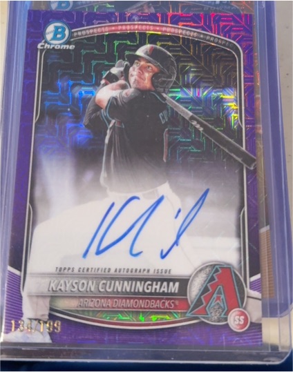 2025 Bowman Chrome #BMA-KC Kayson Cunningham — front