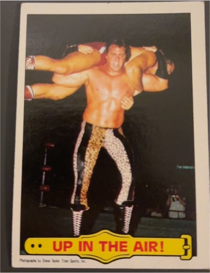 1985 Topps WWF #26 Up In The Air! Brutus Beefcake — front