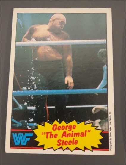 1985 Topps WWF #21 George "The Animal" Steele — front