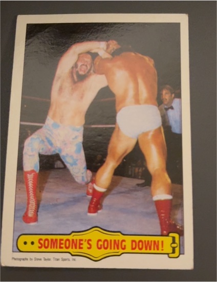 1985 Topps WWF #39 Someone's Going Down Jesse Ventura — front