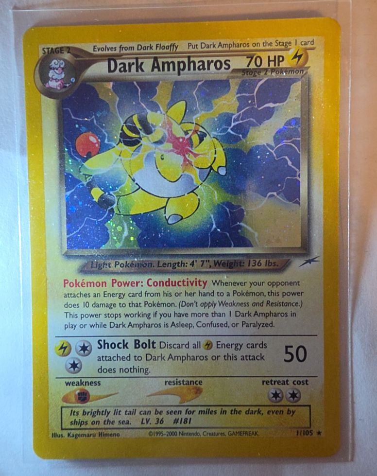 2000 Neo Destiny #1 Dark Ampharos — front