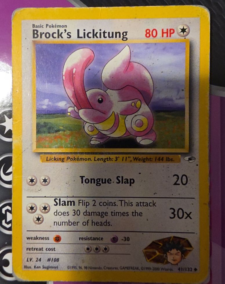 2000 Pokemon Gym Heroes #41 Brock's Lickitung — front