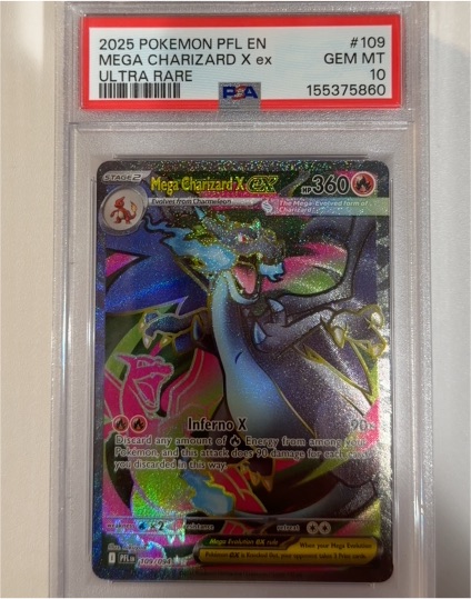 2025 Pokemon PFL EN Phantasmal Flames #109 Mega Charizard X EX Ultra Rare — front