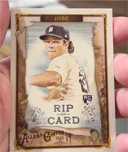 2025 Topps Allen & Ginter Rip Card #RIP-40 Jackson Jobe — front