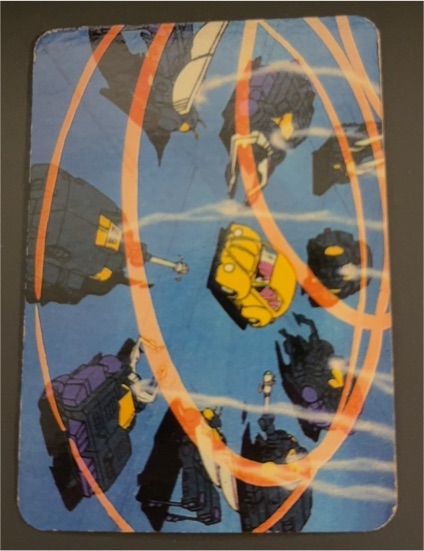 1985 Hasbro Transformers Action Card #191 Insecticons Trap Bumblebee — front