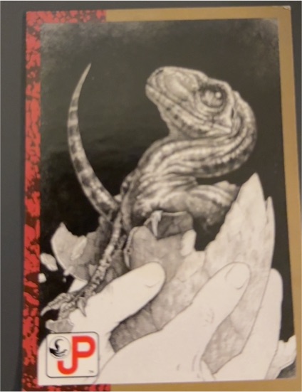 1993 Topps Jurassic Park #85 Raptor Hatchling — front
