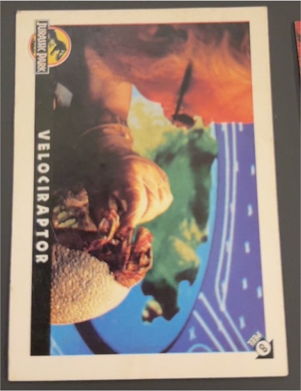 1993 Topps Jurassic Park #8 Velociraptor — front