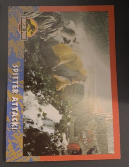 1993 Topps Jurassic Park #46 Spitter Attack! — front