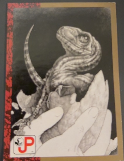 1993 Topps Jurassic Park #85 Raptor Hatchling — front