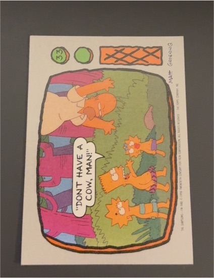 1990 Topps The Simpsons #33 Bart Simpson Don't Have a Cow, Man! — front