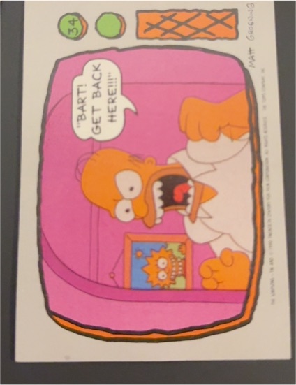 1990 Topps The Simpsons #34 Homer Simpson — front