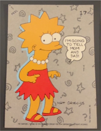 1990 Topps Simpsons Sticker #17 Lisa Simpson — front