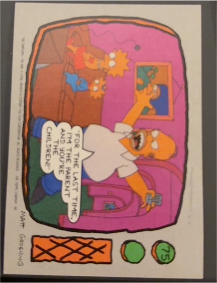 1990 Topps The Simpsons #75 Homer Simpson — front