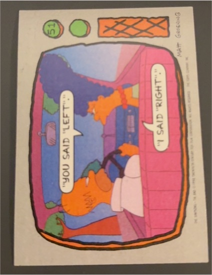 1990 Topps The Simpsons #51 Homer Simpson — front