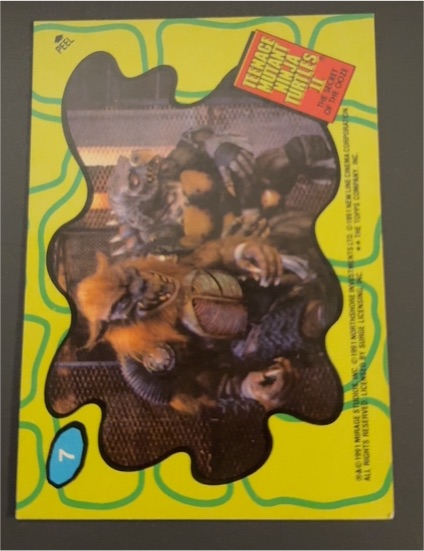 1991 Topps Teenage Mutant Ninja Turtles II: The Secret of the Ooze Sticker #7 Rahzar & Tokka — front