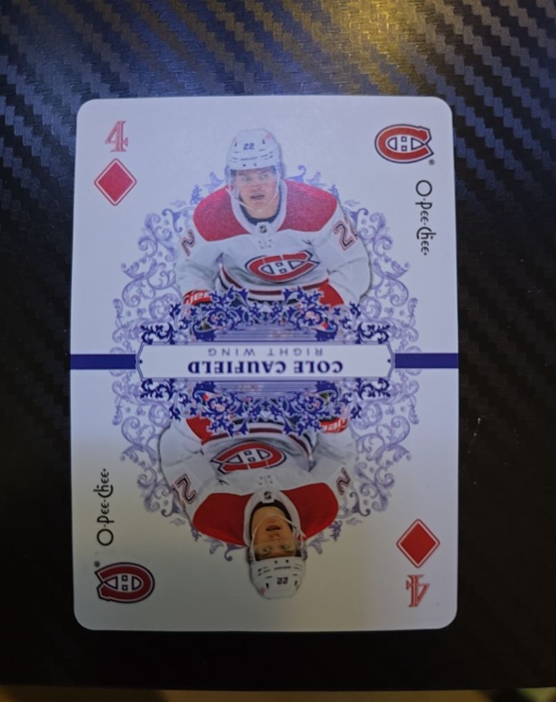 2022-23 O-Pee-Chee Playing Cards #4 Cole Caufield — front