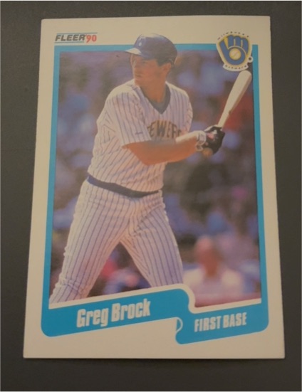 1990 Fleer #318 Greg Brock — front