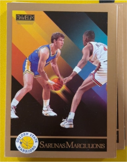 1990-91 Skybox #97 Sarunas Marciulionis Golden State Warriors — front