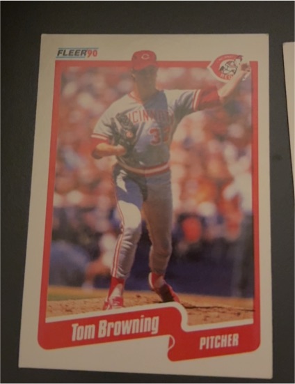 1990 Fleer #415 Tom Browning — front
