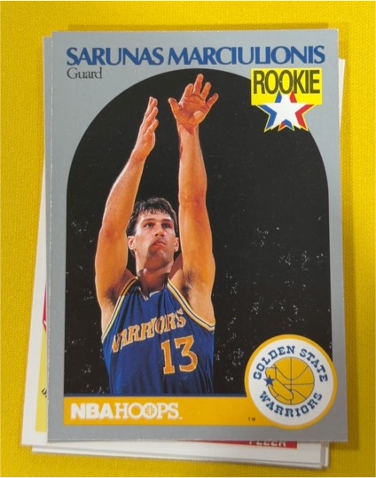 1990-91 Hoops #115 Sarunas Marciulionis — front