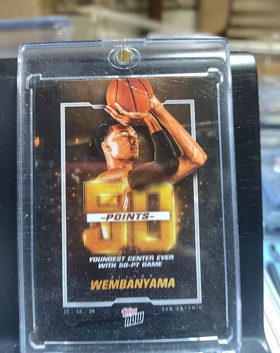 2024-25 Topps Now #7 Victor Wembanyama 50 Points — front