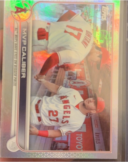 2022 Topps Update #US115 MVP Caliber Mike Trout Shohei Ohtani — front