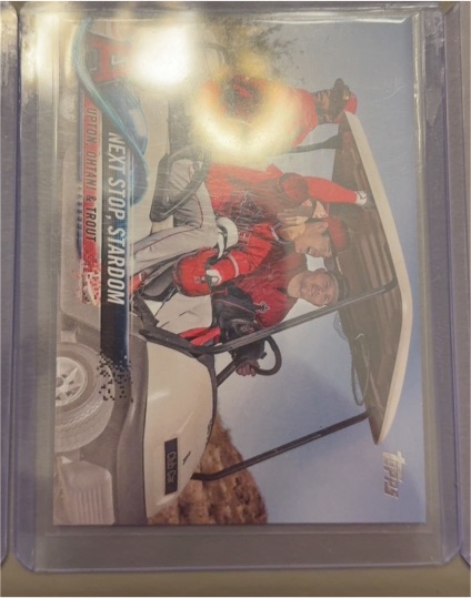 2018 Topps Update #US158 Next Stop: Stardom Justin Upton, Shohei Ohtani, Mike Trout — front