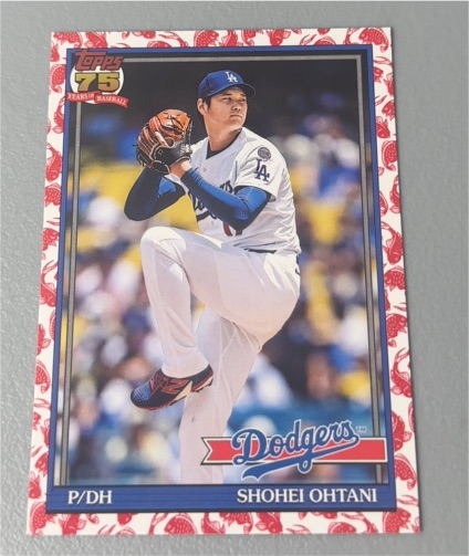 2026 Topps Series 1 1991 Topps 75th Anniversary #T91-100 Shohei Ohtani Dodgers — front
