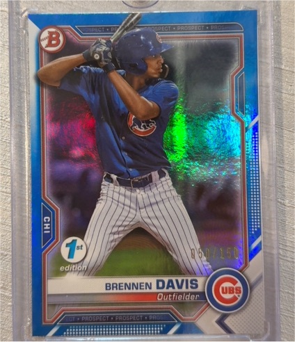 2021 Bowman 1st Edition #BFE-65 Brennen Davis — front
