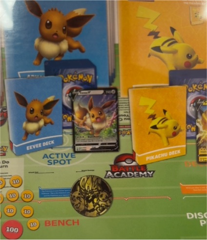 2022 Pokémon TCG Battle Academy Pikachu Eevee Cinderace — front