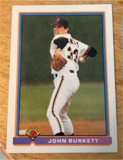 1991 Bowman #637 John Burkett — front