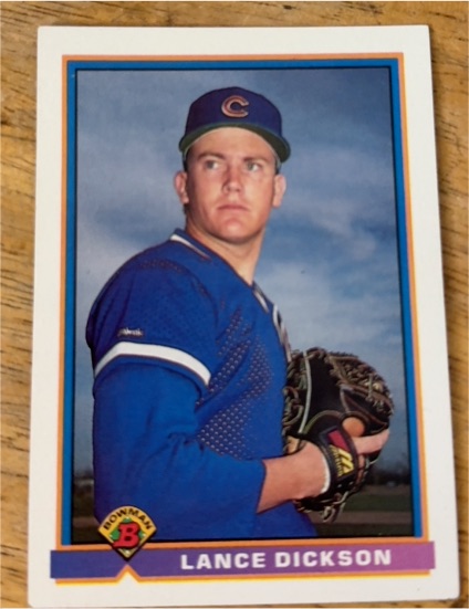 1991 Bowman #411 Lance Dickson Chicago Cubs — front
