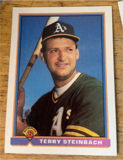 1991 Bowman #216 Terry Steinbach Oakland Athletics — front