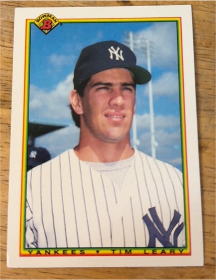 1990 Bowman #429 Tim Leary — front