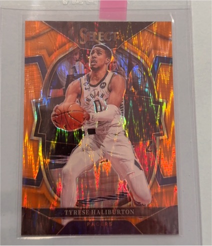 2022-23 Panini Select #20 Tyrese Haliburton Orange Flash Prizm Indiana Pacers — front