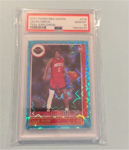 2021 Panini NBA Hoops #218 Jalen Green Teal Explosion — front