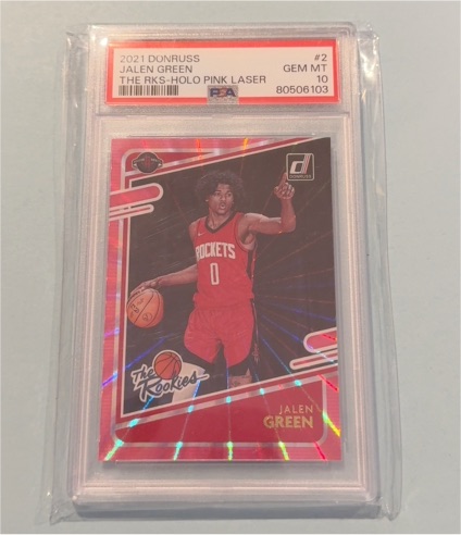 2021 Donruss #2 Jalen Green The Rookies Holo Pink Laser — front