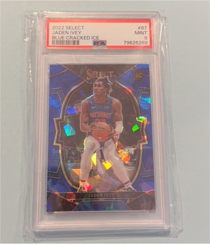 2022 Panini Select #87 Jaden Ivey Blue Cracked Ice — front